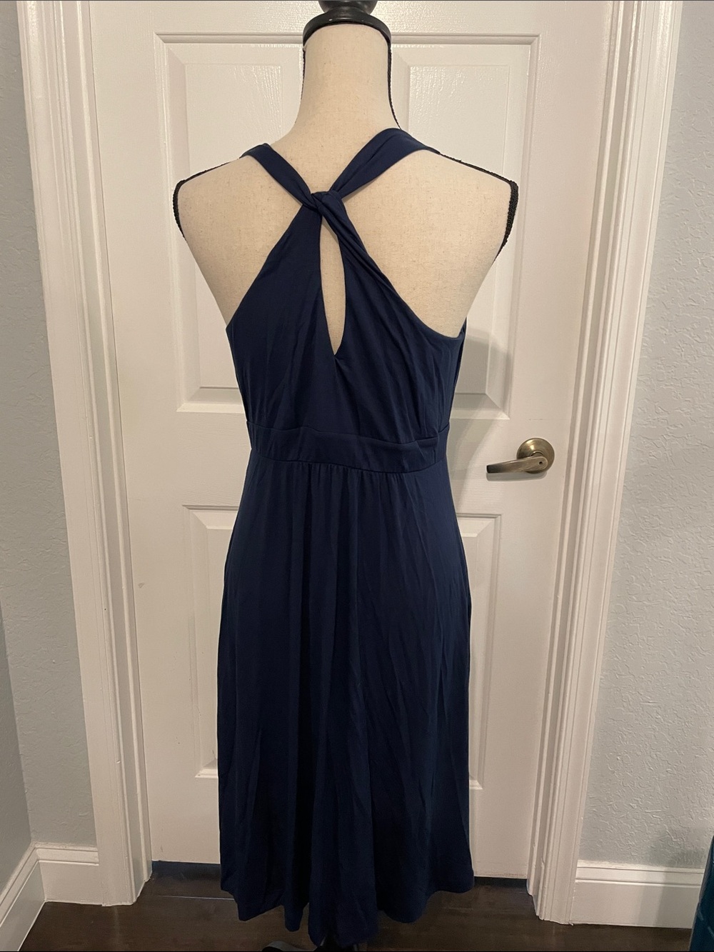 Soma Sleeveless V-Neck Midi Dress in Deep Navy - Picture 3 of 7